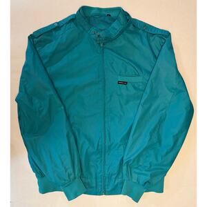 Vintage Members Only Iconic Racer Jacket Men's XXT Teal Blue 80s Cafe Racer